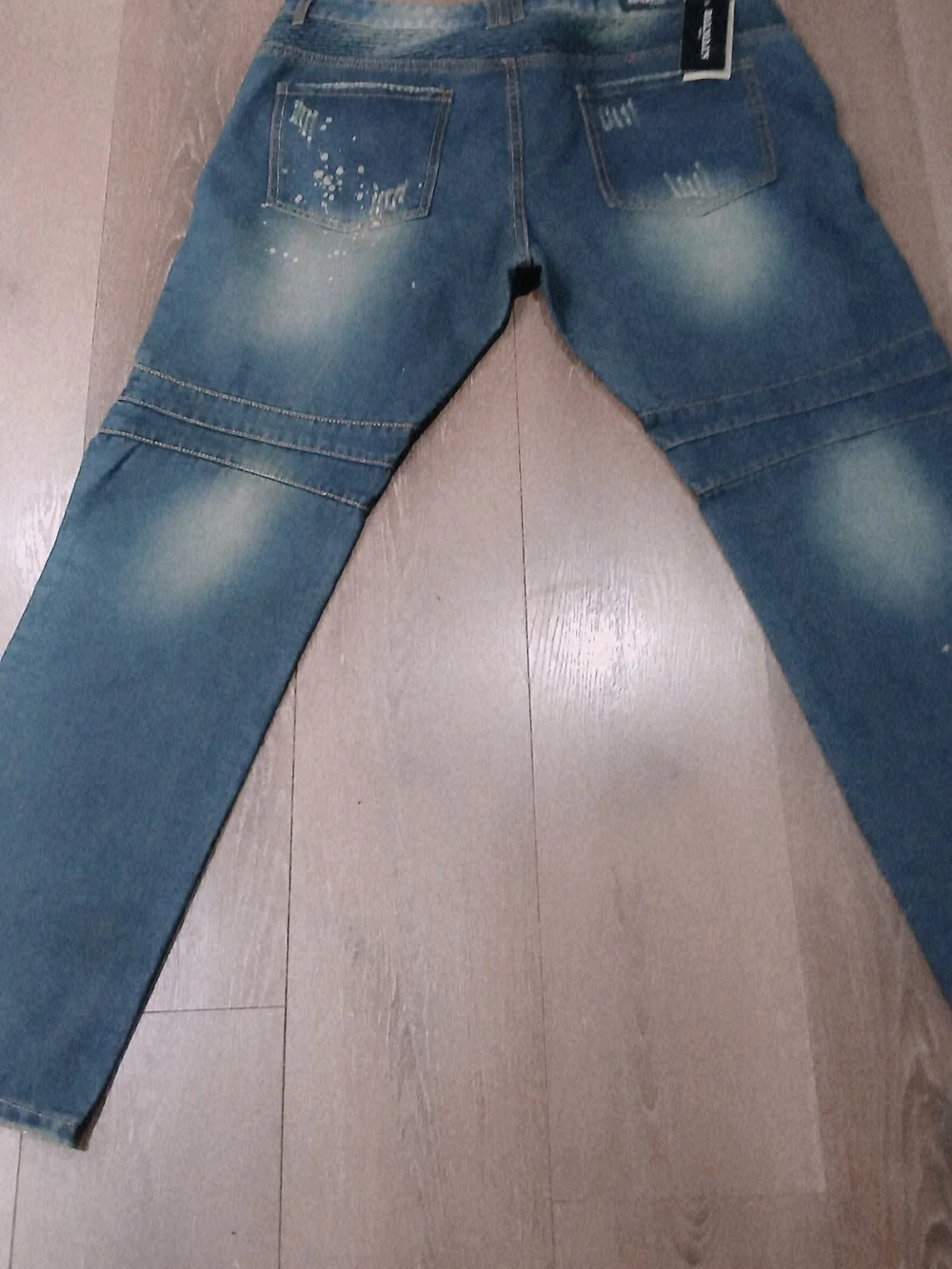 Balmain Distressed Dark Blue Slim Straight Jeans